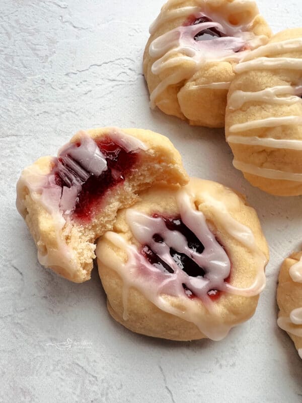 Thumbprint Cookie-Almond Raspberry Shortbread