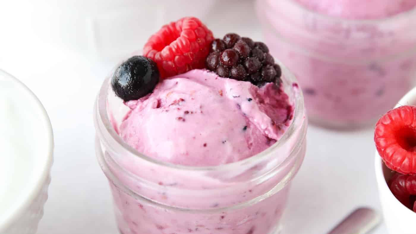Raspberry Yogurt Ice Cream