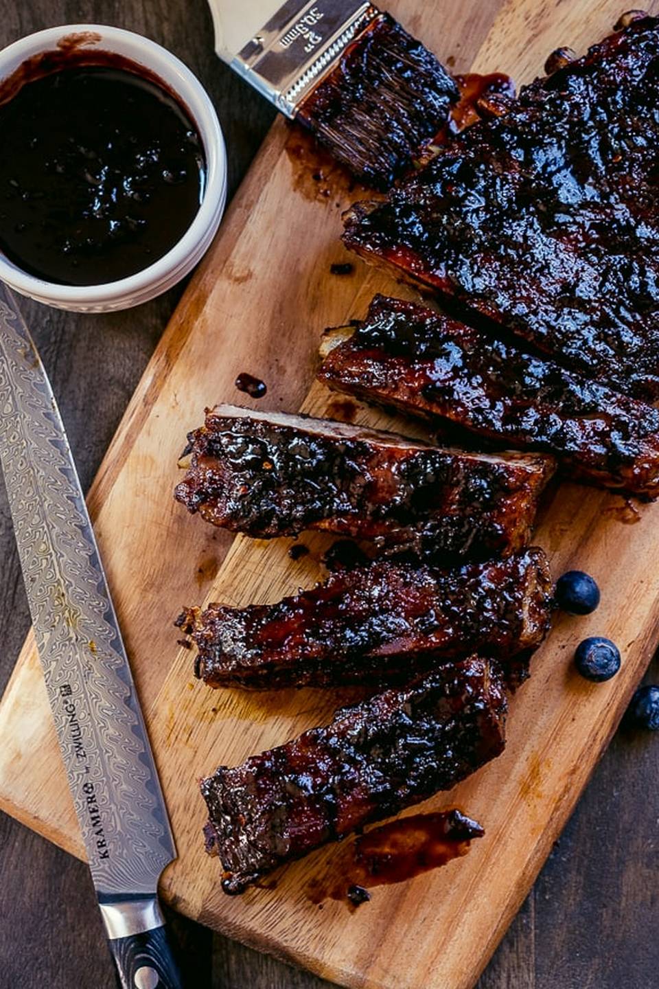 Baby Back Ribs with Blueberry Balsamic Barbecue Sauce