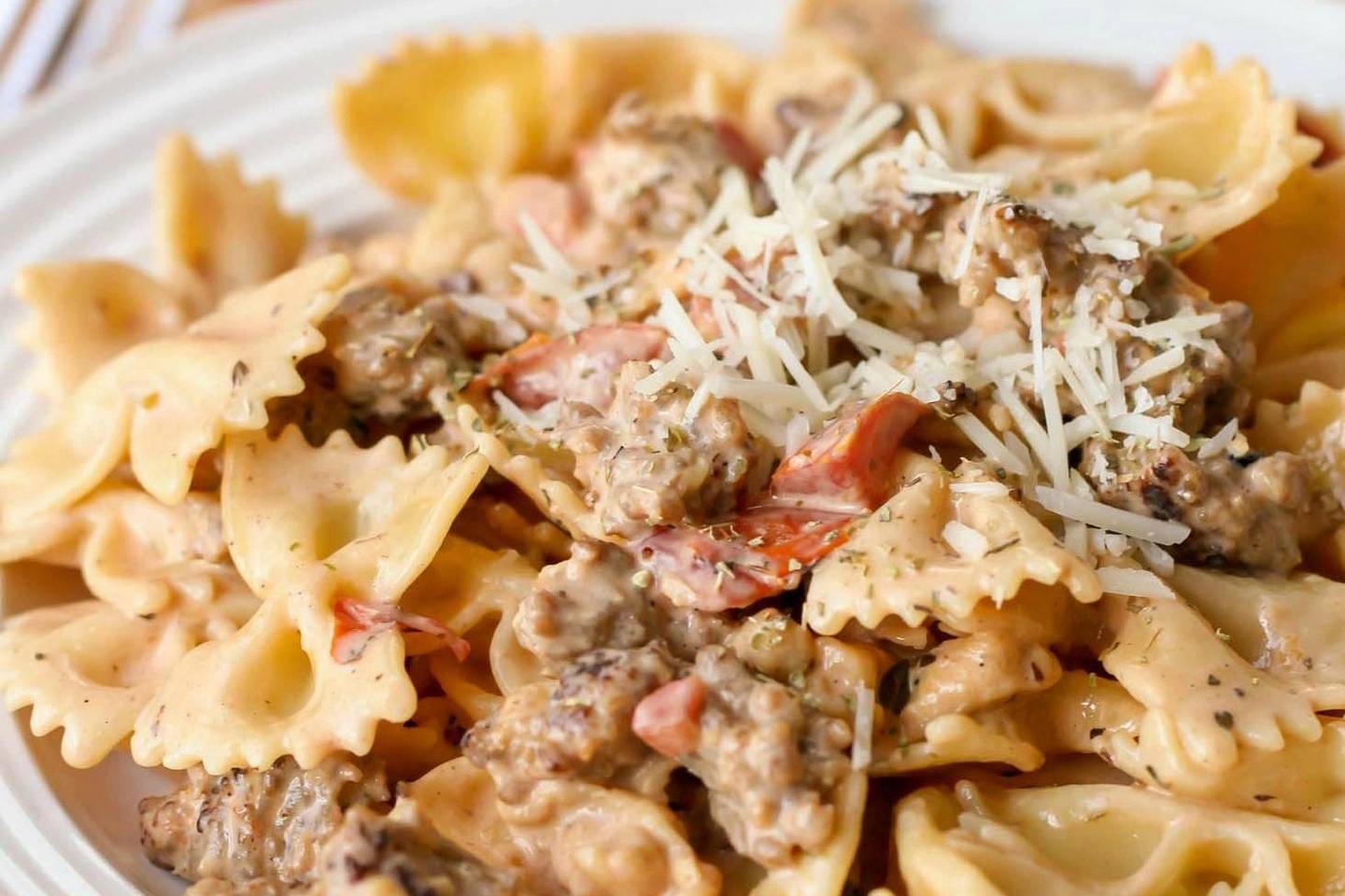 Italian Sausage with Bow Ties