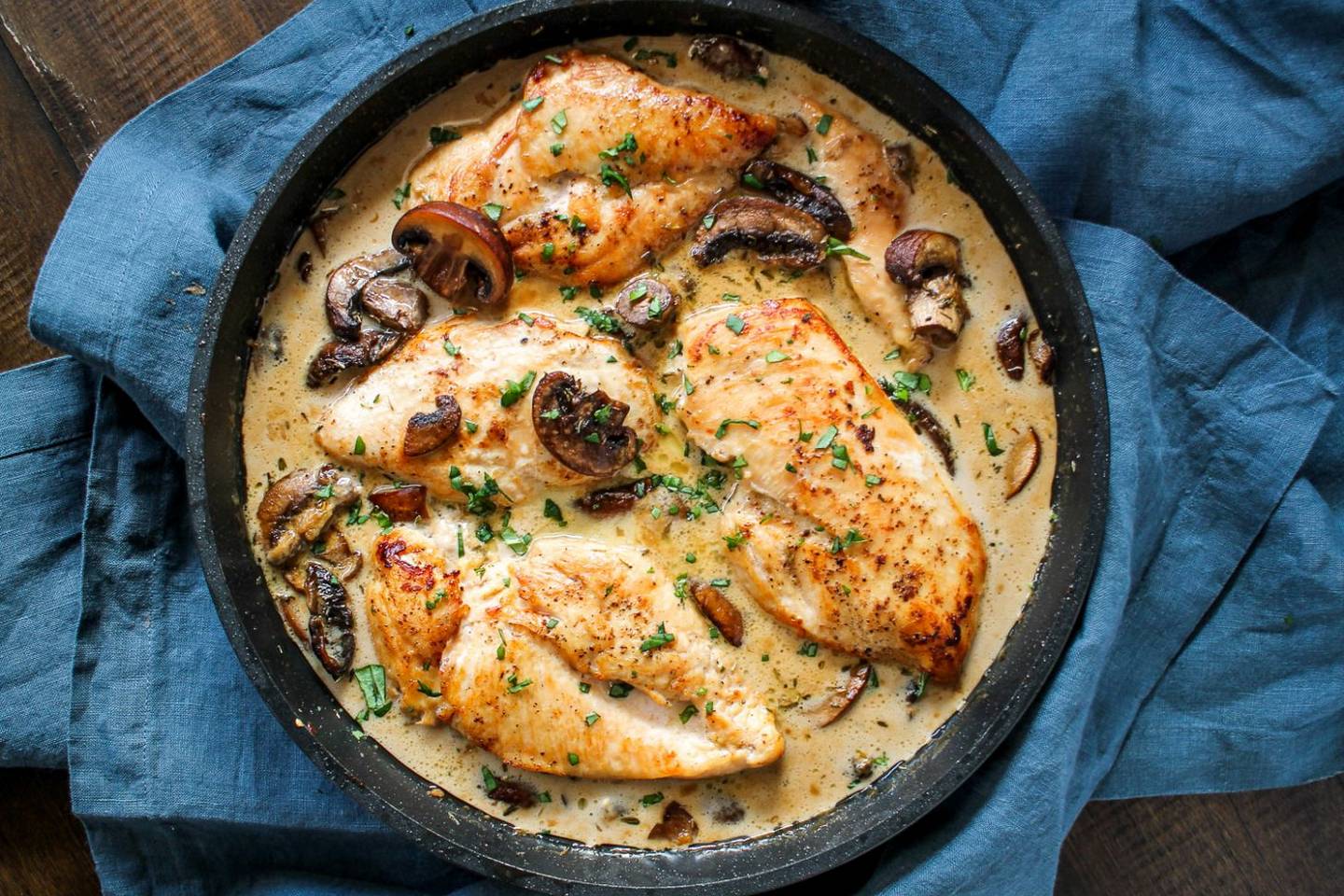 Chicken with Balsamic Cream Sauce Mushrooms and Onions